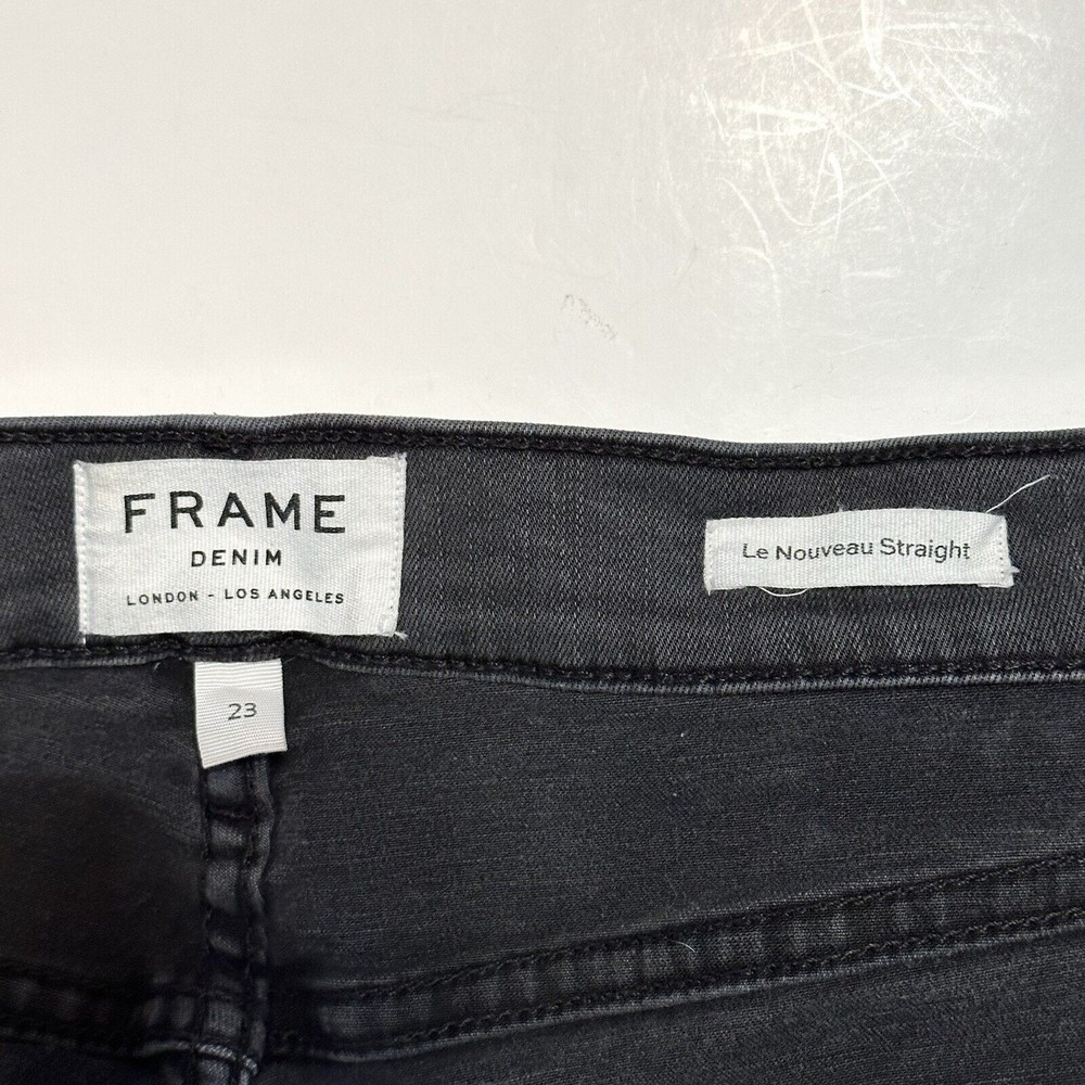FRAME Denim Womens Size 23 Le Nouveau Straight Split Frey Hem Jeans Woodland - Picture 7 of 16